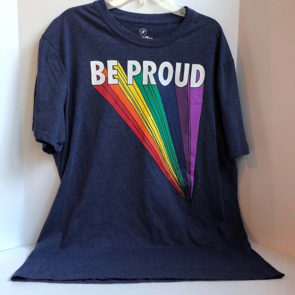 Family Fun “Be Proud” rainbow tee shirt Size Large